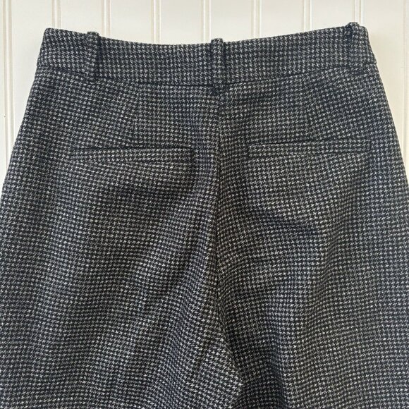 Allsaints Mara Puppytooth Straight Trouser Pants (Sz 2) Pleated Italian Cloth - Picture 8 of 11